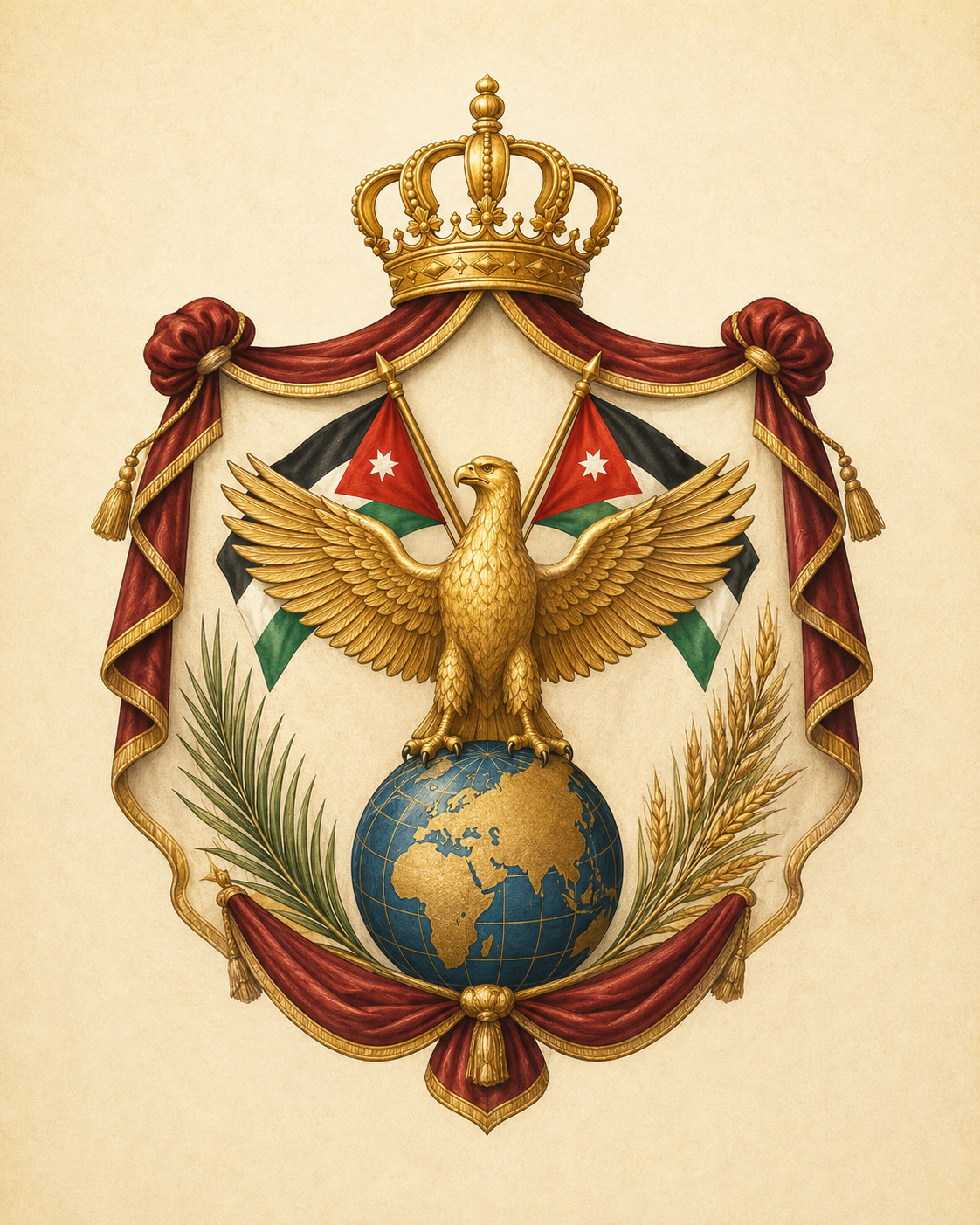 The coat of arms of Jordan